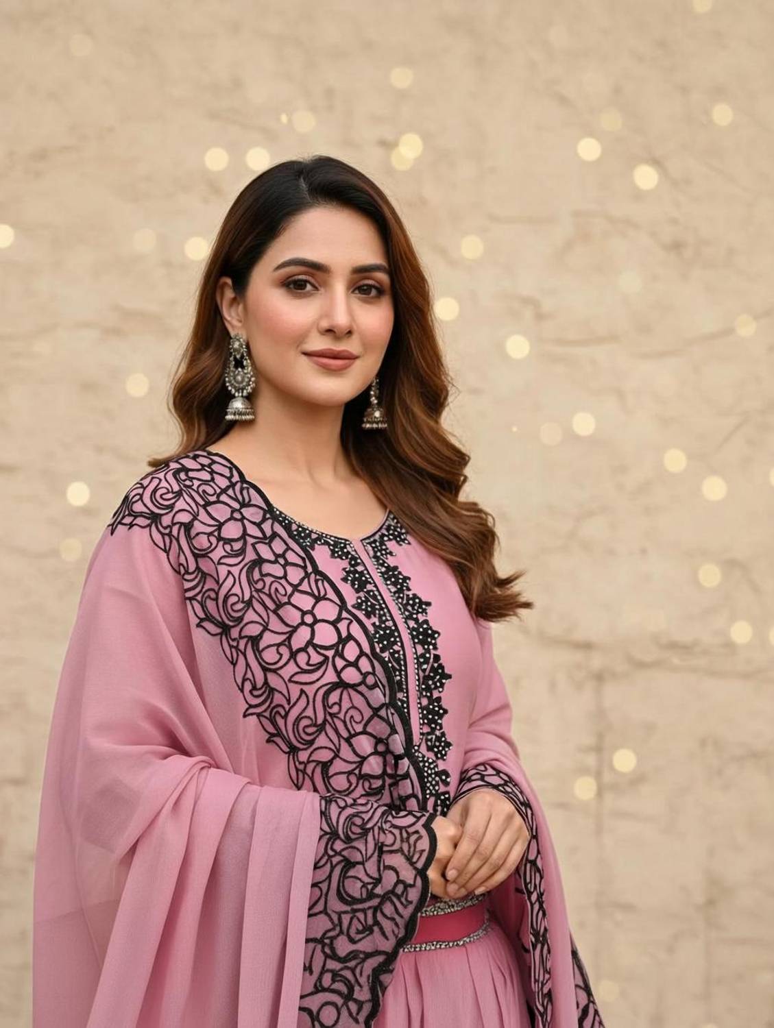 BlissFlair Georgette Embroidered Salwar Suit Material