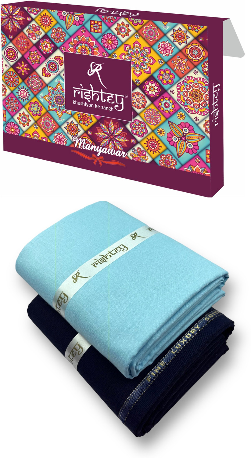 Image of Rishtey Cotton Blend Solid Shirt & Trouser Fabric