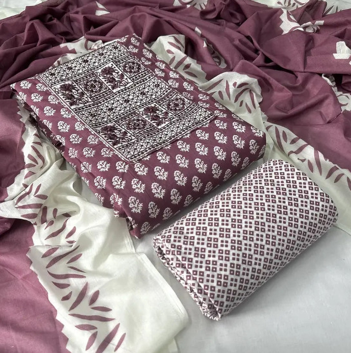 Image of Meghdoot Textiles Pure Cotton Printed Salwar Suit Material