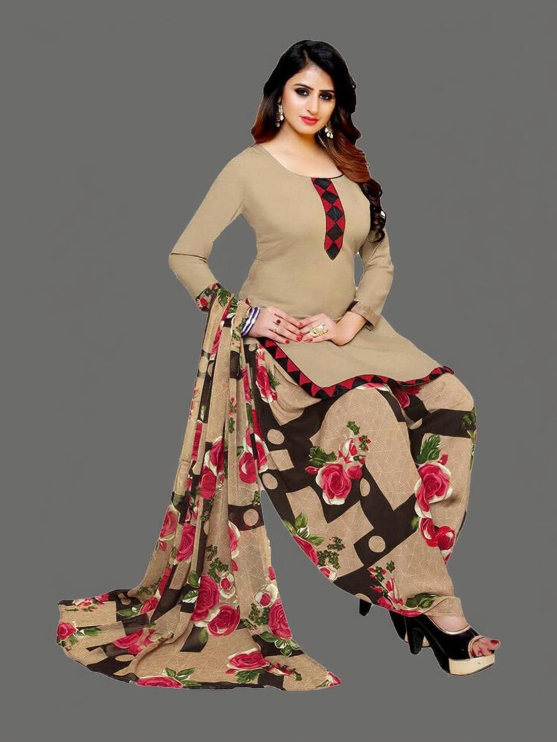 ANIRAV Crepe Printed Salwar Suit Material