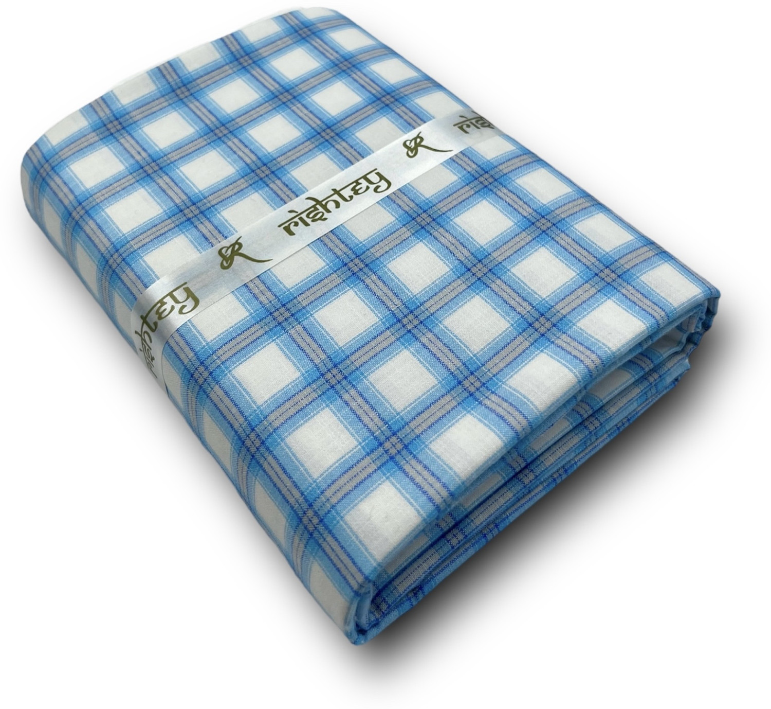 Image of Rishtey Cotton Blend Solid, Checkered Shirt & Trouser Fabric