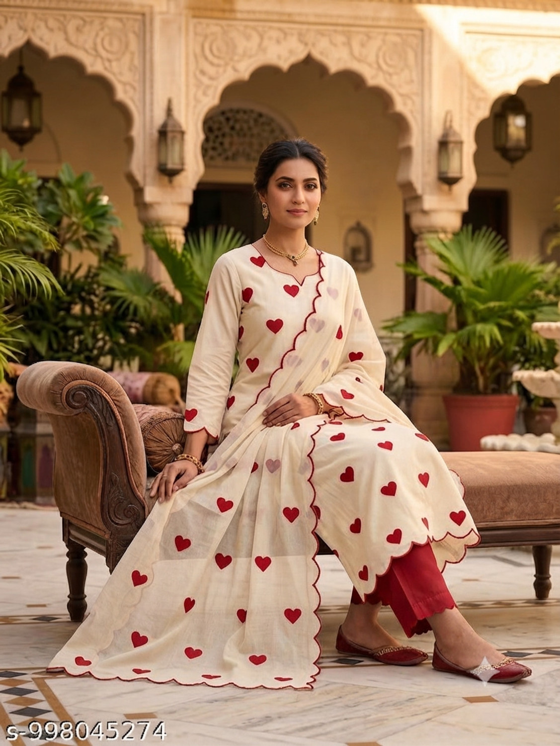 Image of Meghdoot Textiles Viscose Rayon Embroidered Salwar Suit Material