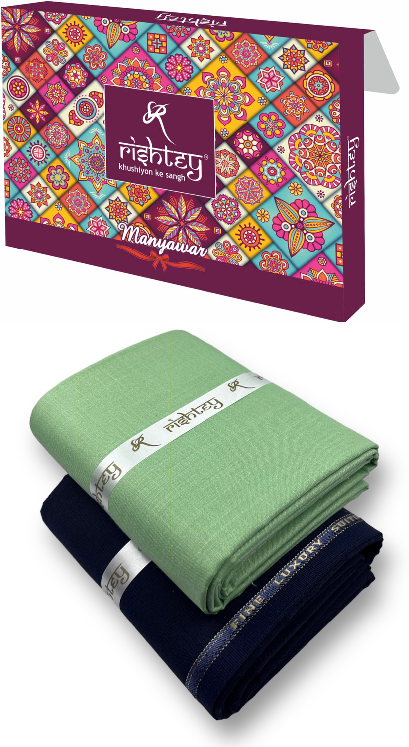 Image of Rishtey Cotton Blend Solid Shirt & Trouser Fabric