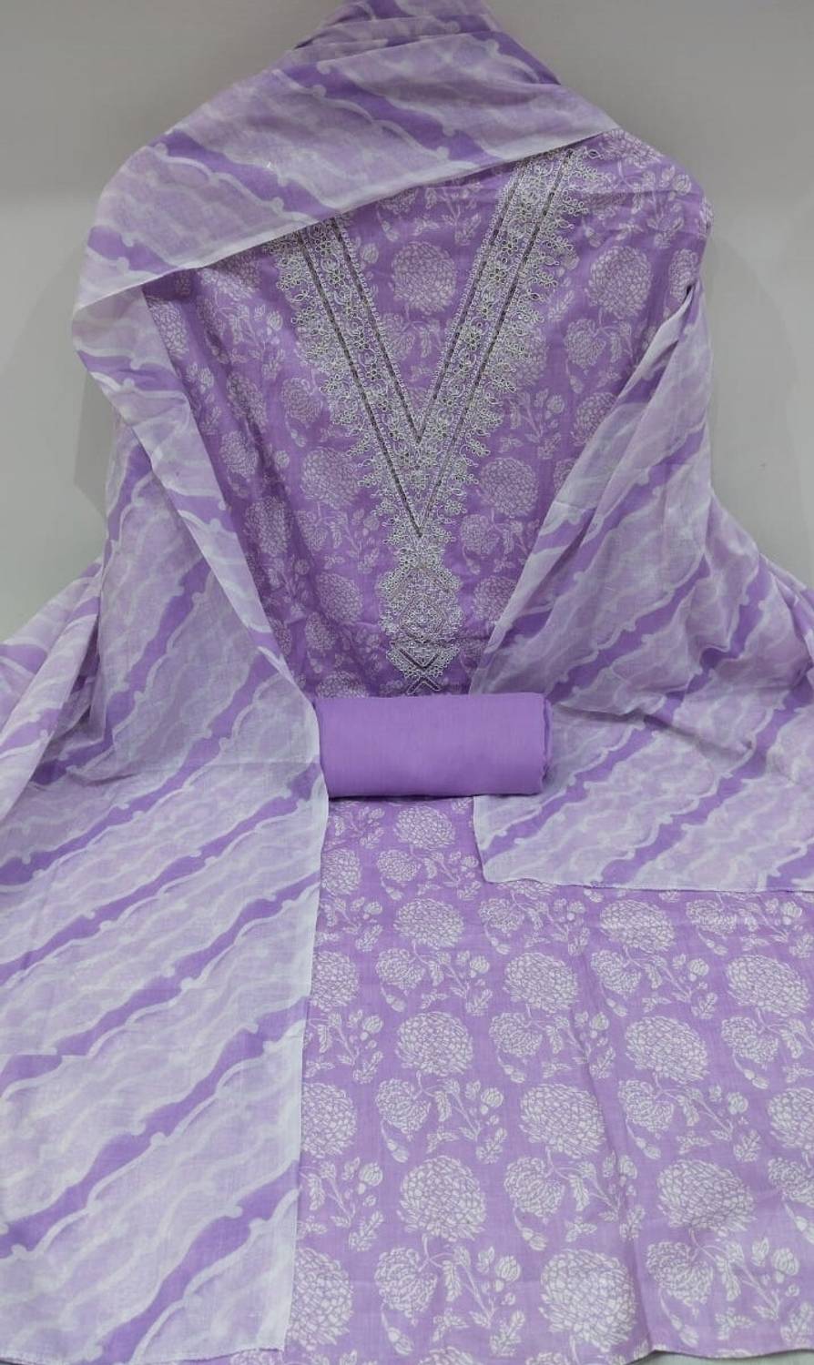 ABODH COLOURS Pure Cotton Embroidered, Printed Salwar Suit Material