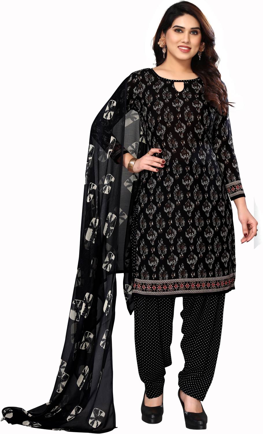ANIRAV Crepe Printed Kurta & Patiyala Material