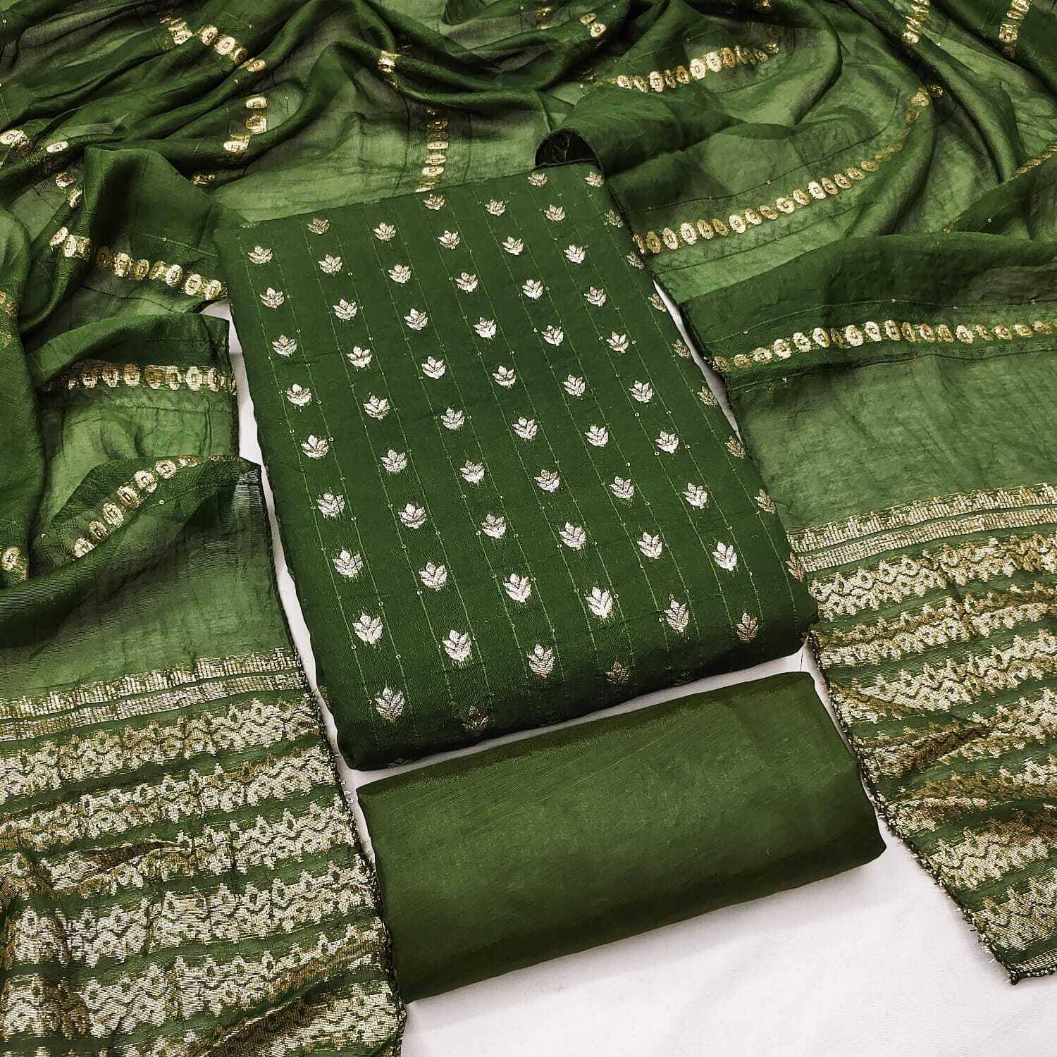 Ashiya Fab Jacquard Embroidered Salwar Suit Material