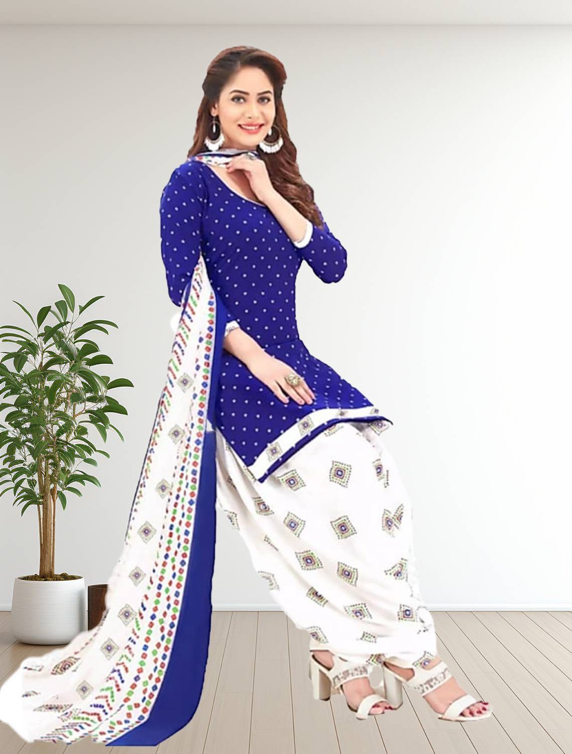 Aagam Crepe Printed Salwar Suit Material