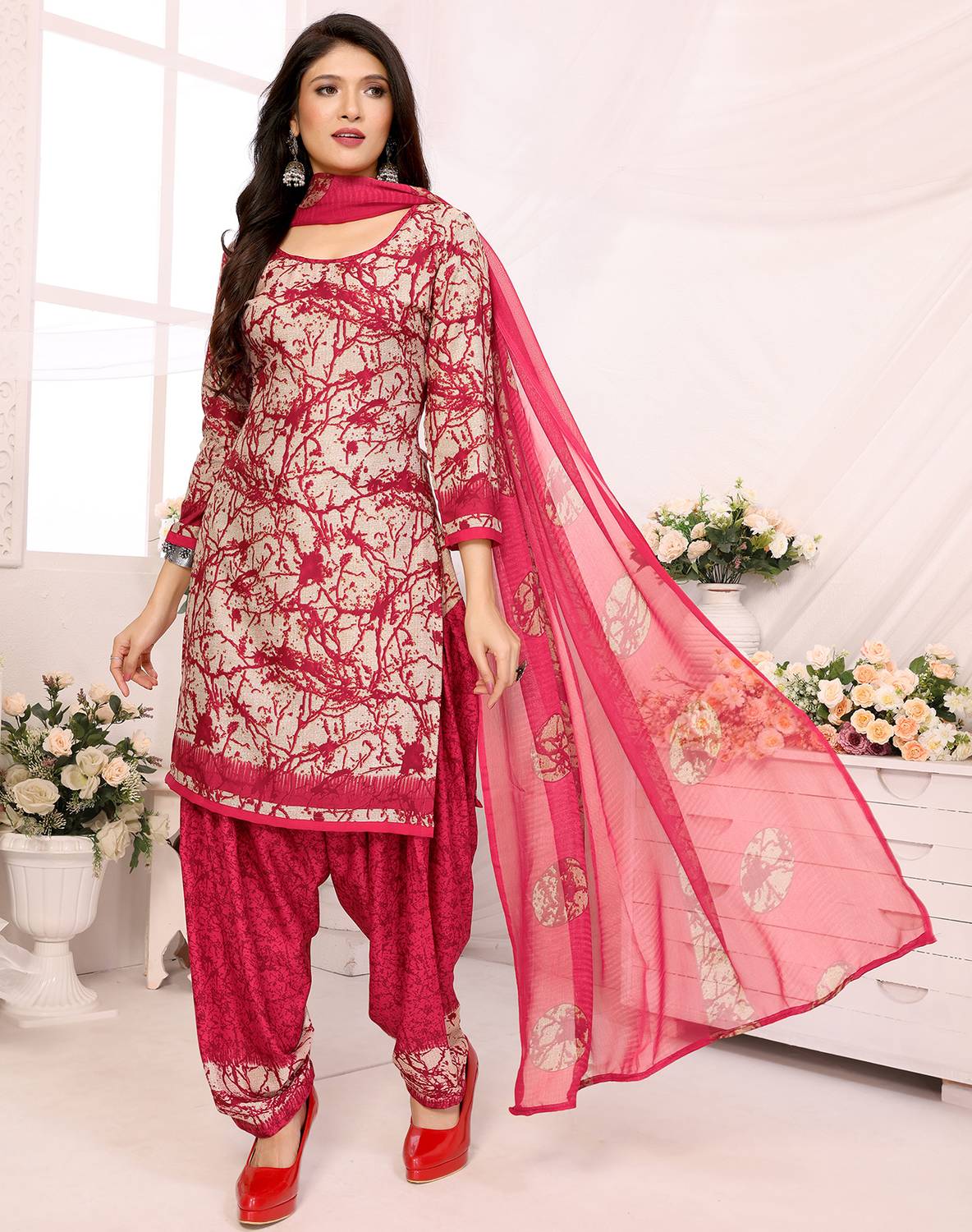 Aagam Crepe Printed Salwar Suit Material