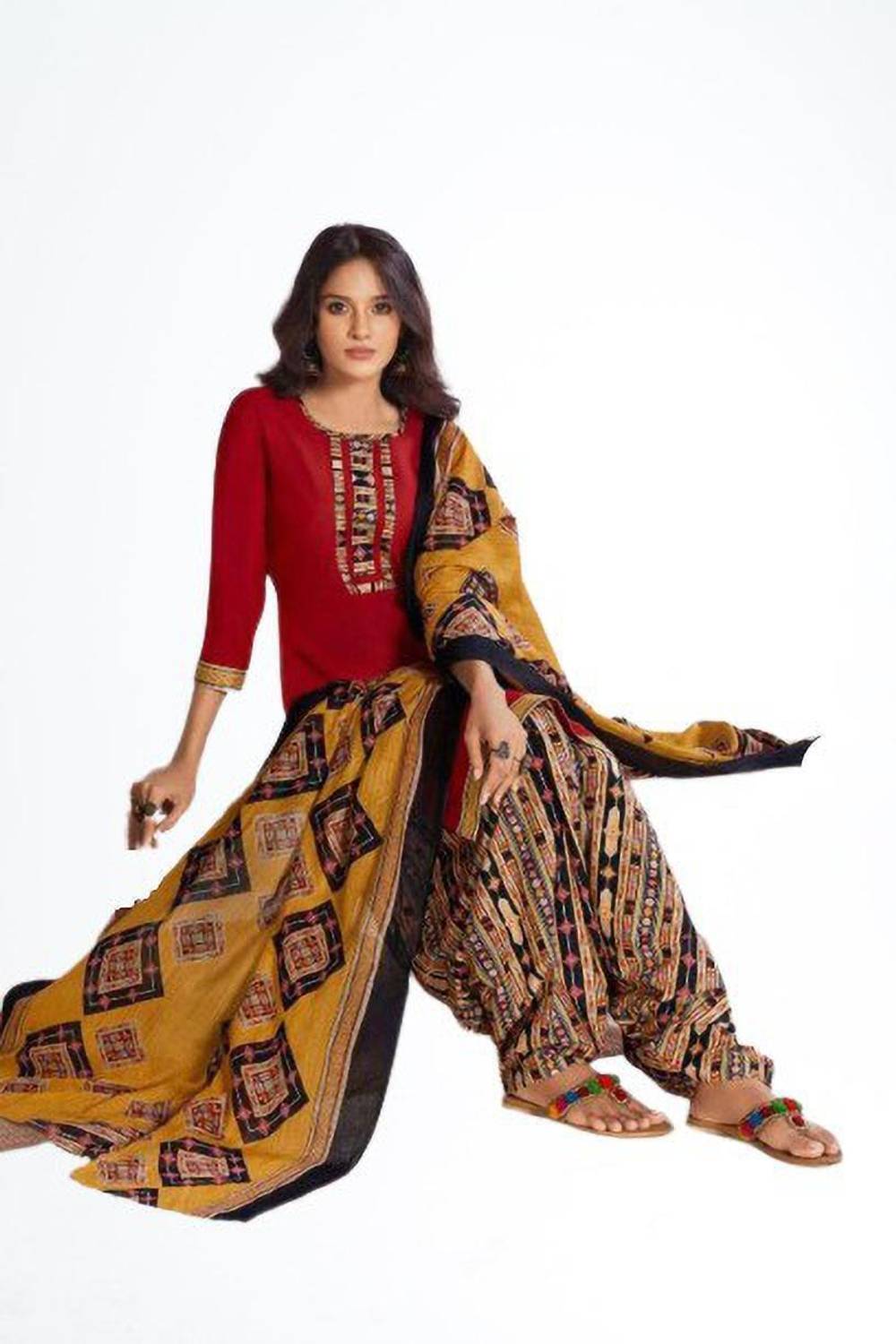 BHUMIKA CREATION Unstitched Crepe Salwar Suit Material Printed