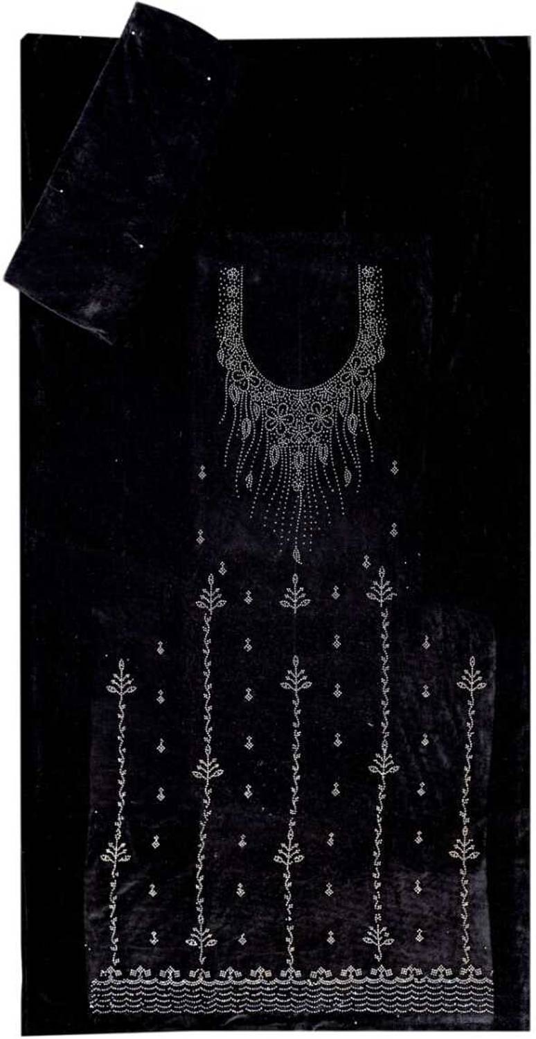 IST VELVET Velvet Embroidered, Embellished Salwar Suit Material