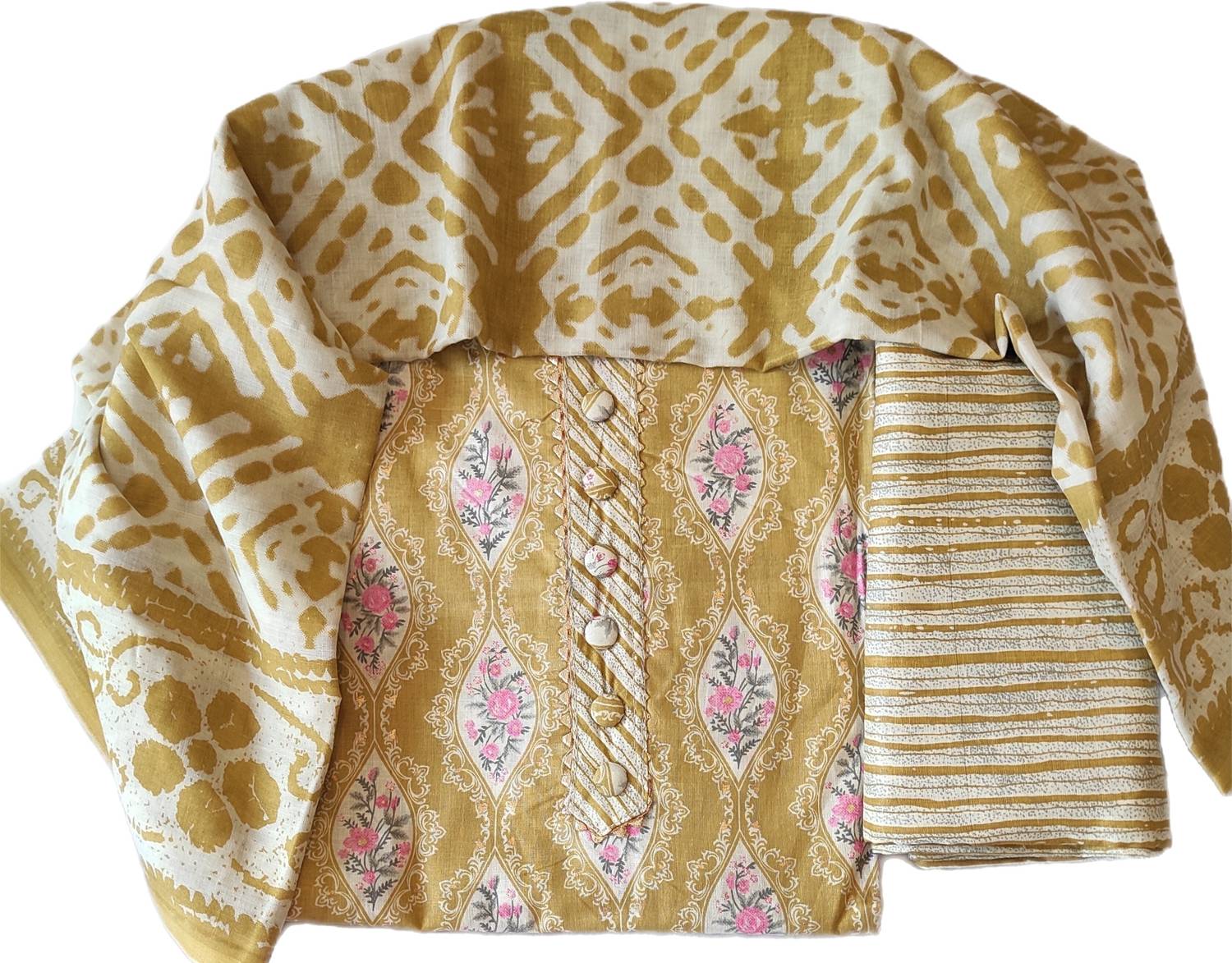 ABODH COLOURS Pure Cotton Self Design, Printed Salwar Suit Material