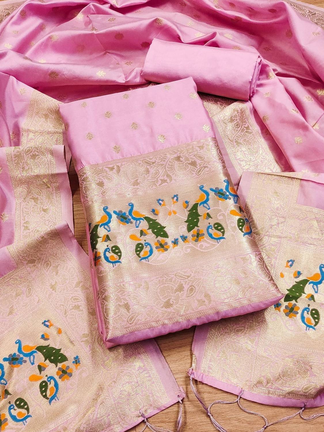 RAMRUT Pure Silk Solid Salwar Suit Material - Image 2