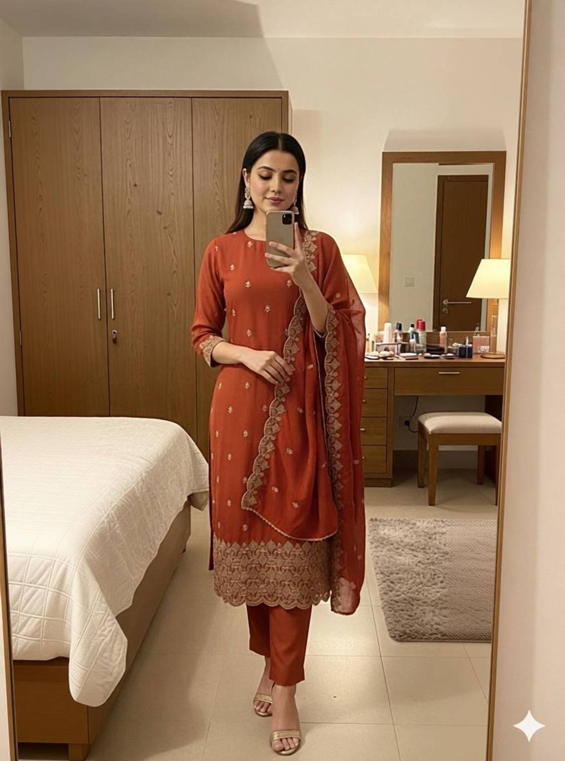 BlissFlair Cotton Silk Embroidered Salwar and Dupatta Material