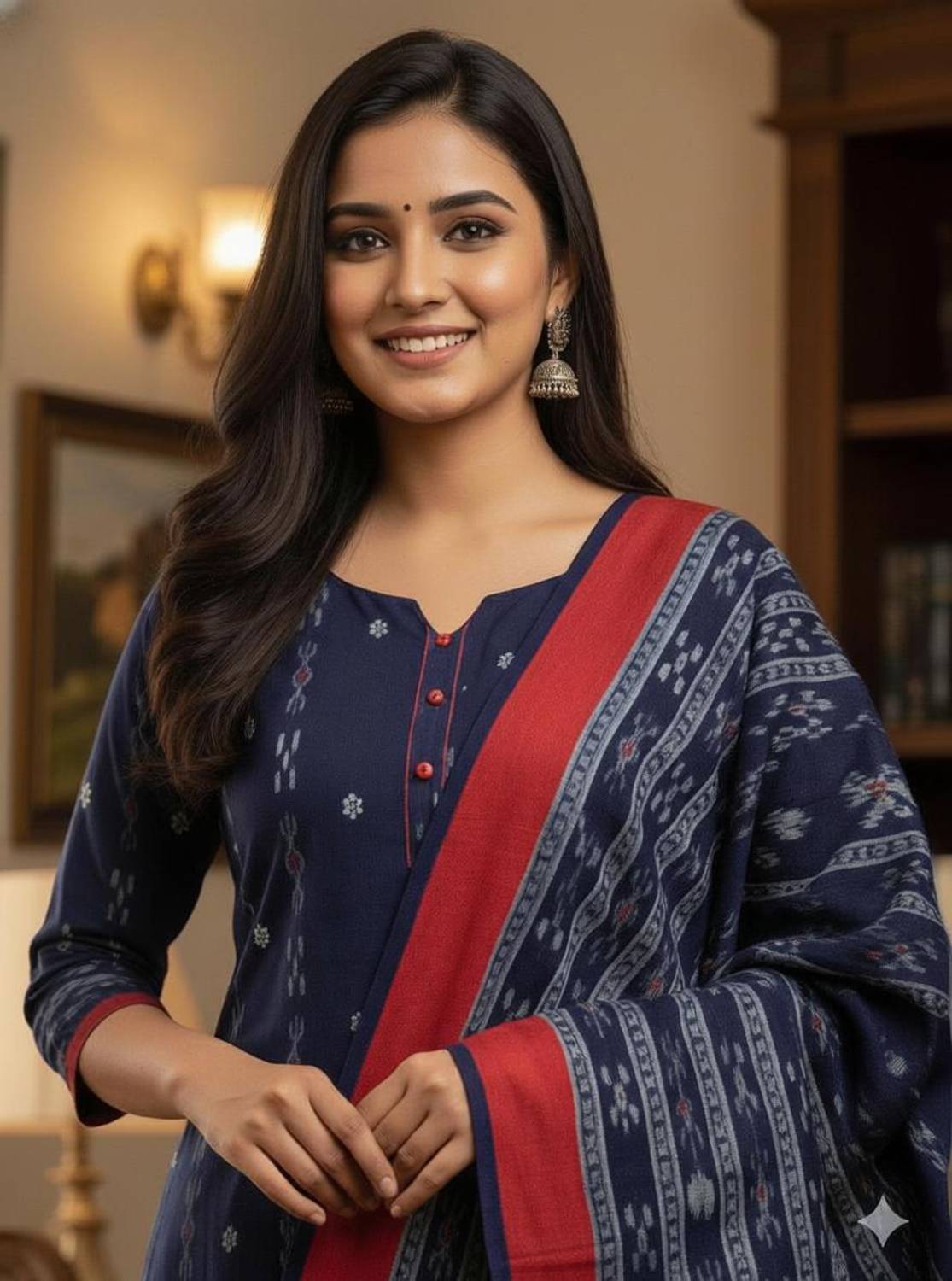 blimzone Cotton Blend Self Design Kurta & Churidar Material