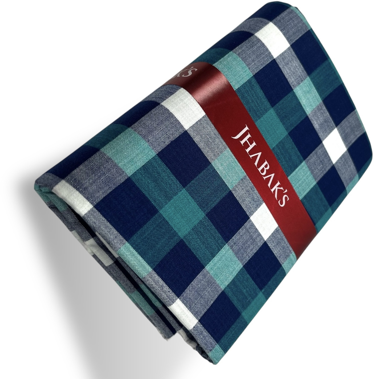 Image of JHABAK'S Unstitched Cotton Blend Shirt Fabric Checkered