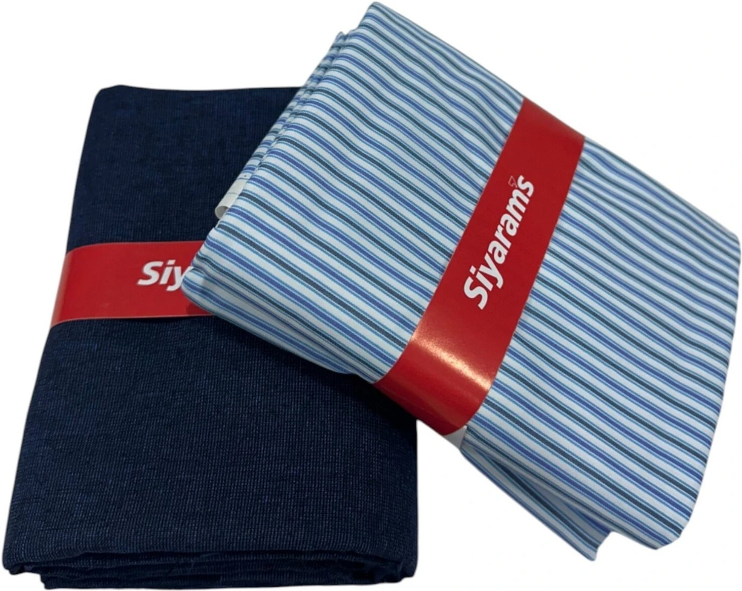 Image of siyaram Cotton Blend Striped Shirt & Trouser Fabric