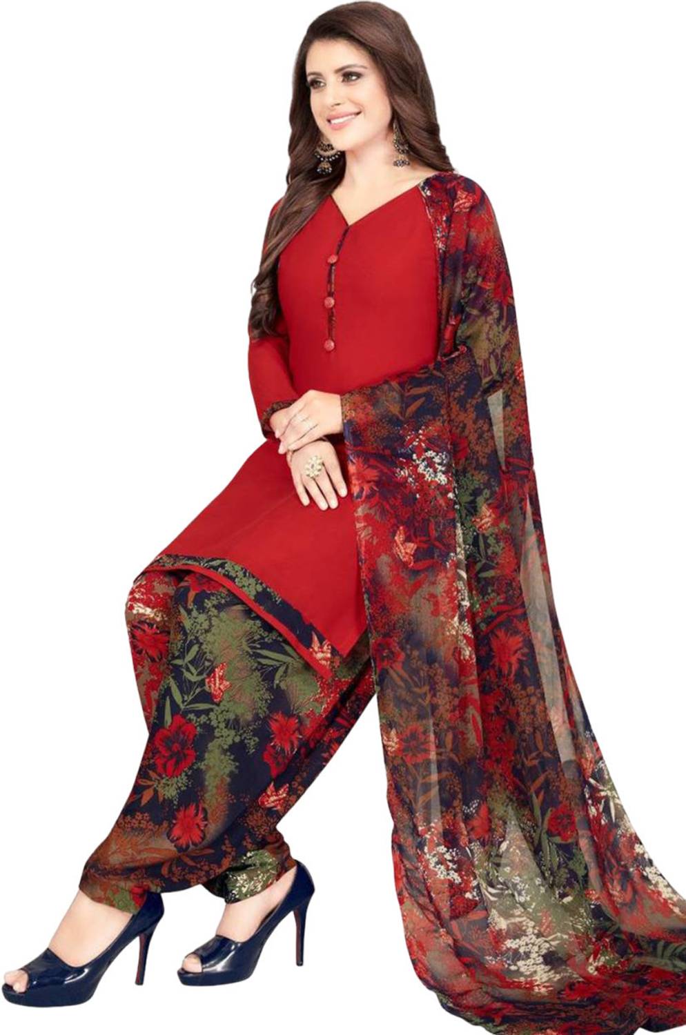 Amazia Crepe Printed Salwar Suit Material