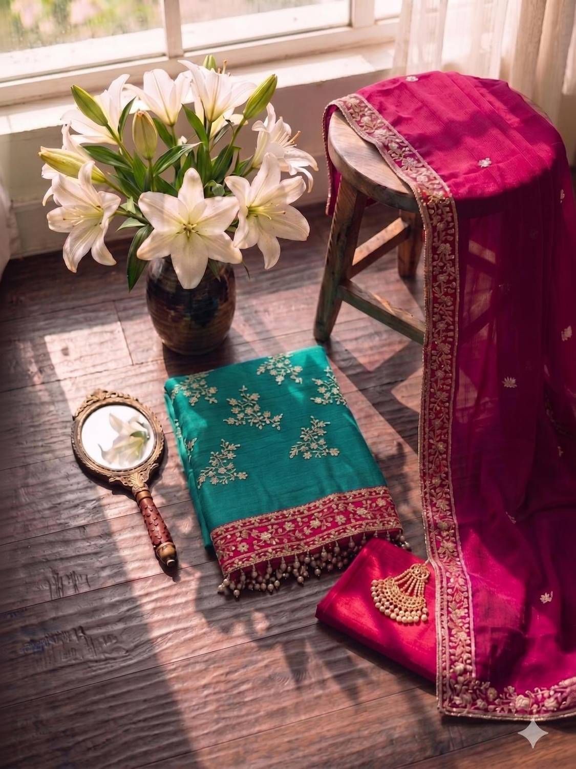 BlissFlair Georgette Embroidered Salwar Suit Material