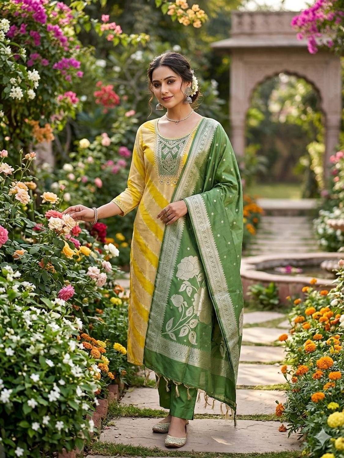 Ashiya Fab Silk Blend Embroidered Salwar Suit Material