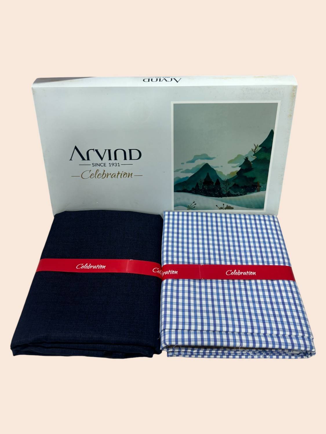 Arvind Cotton Blend Checkered Shirt & Trouser Fabric