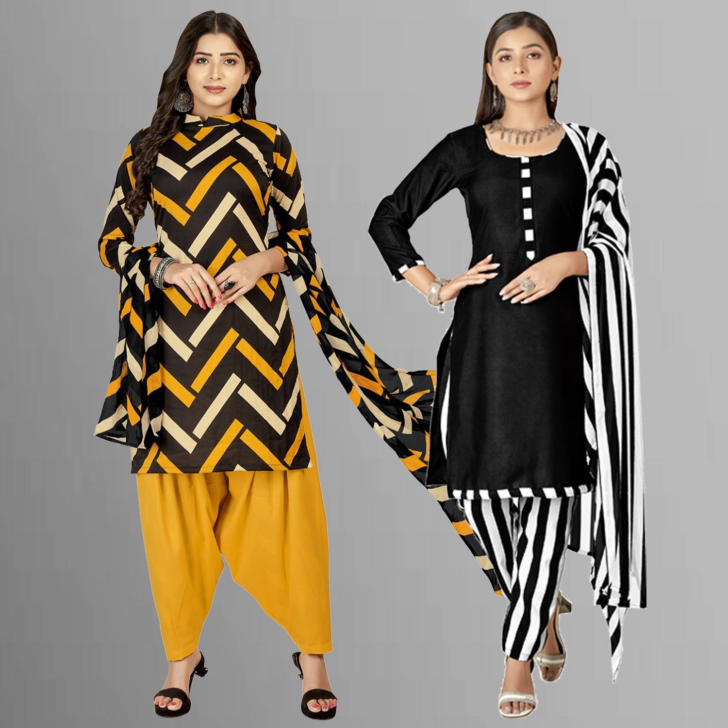 ANAND Crepe Printed Salwar Suit Material
