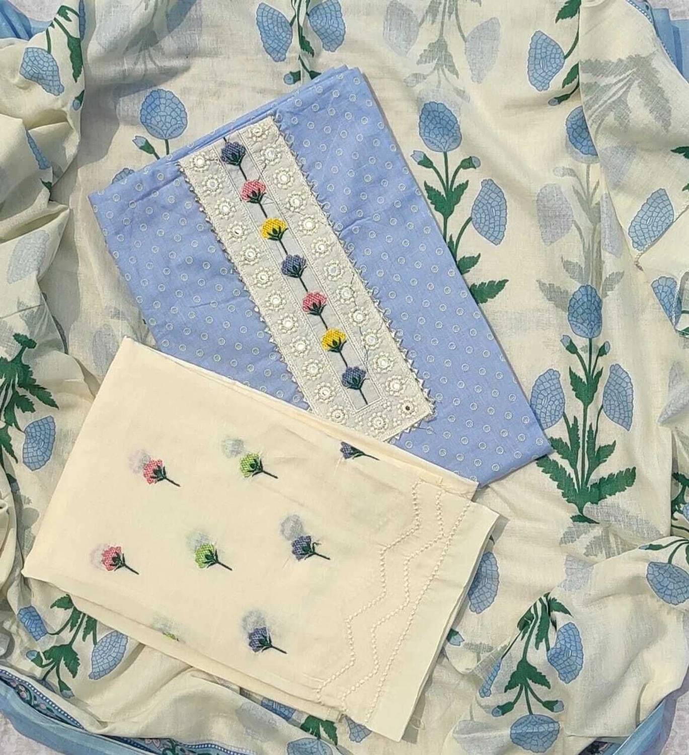 REET MAHAL Wool Embroidered Salwar Suit Material
