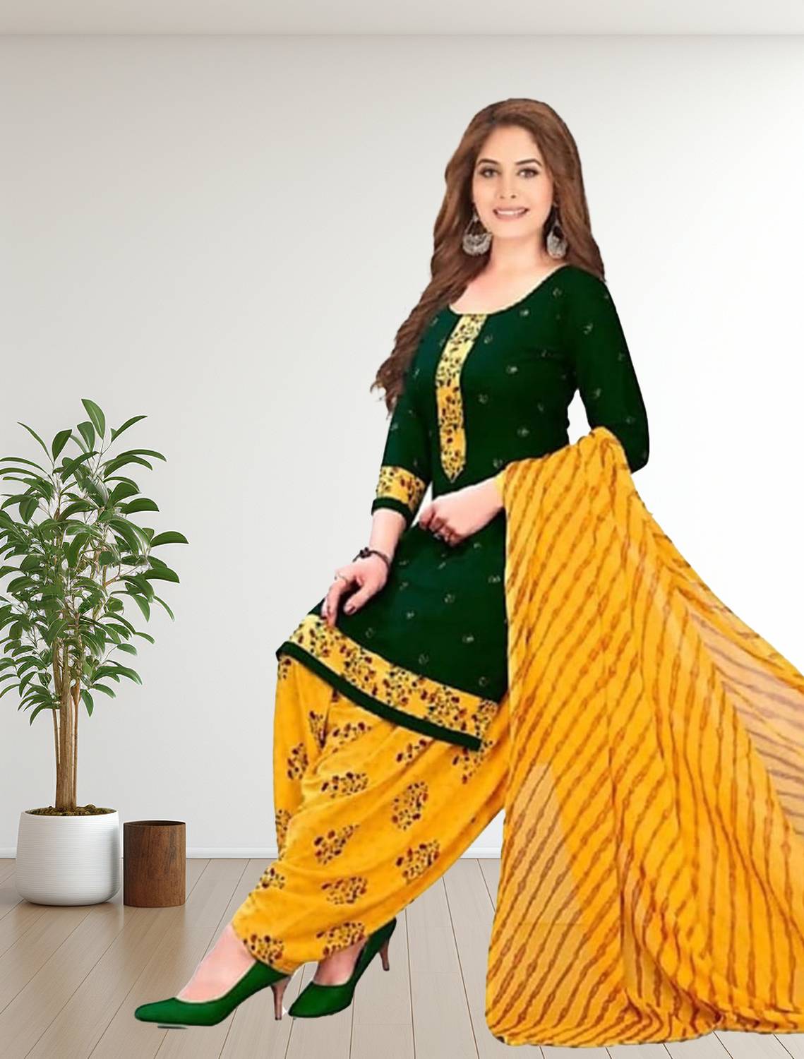 Aagam Crepe Printed Salwar Suit Material