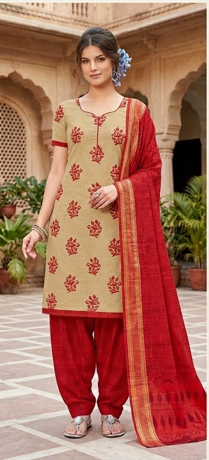 Image of Radhey Shyam Textile Pure Cotton Solid Suit Fabric
