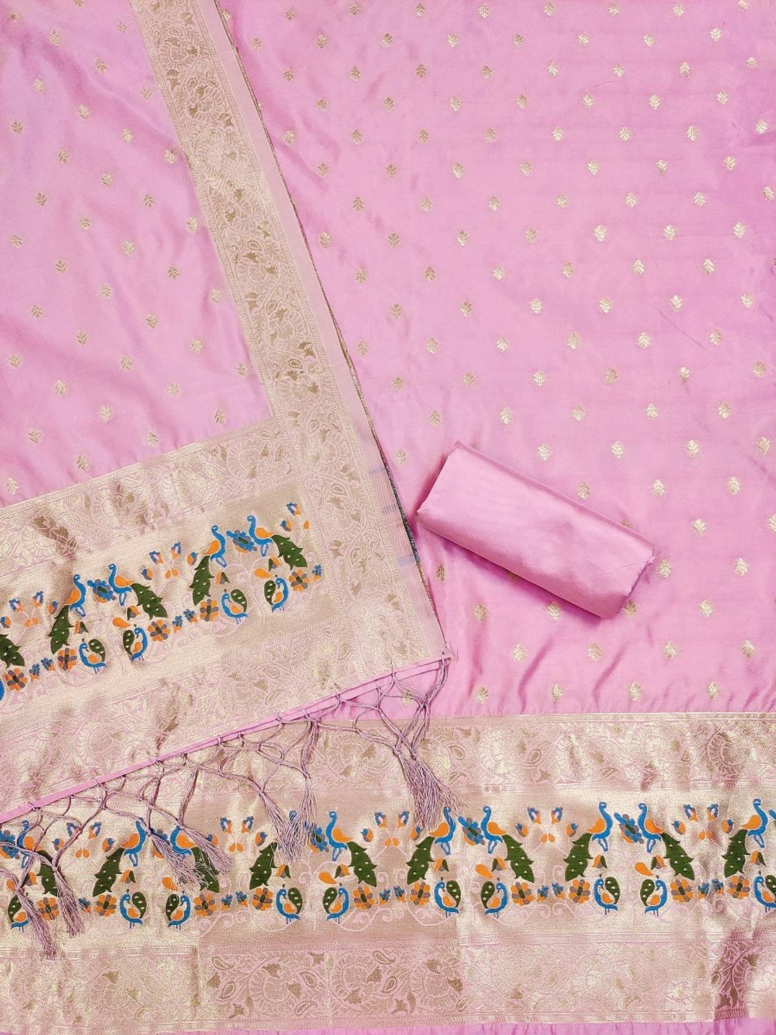 RAMRUT Pure Silk Solid Salwar Suit Material - Image 3