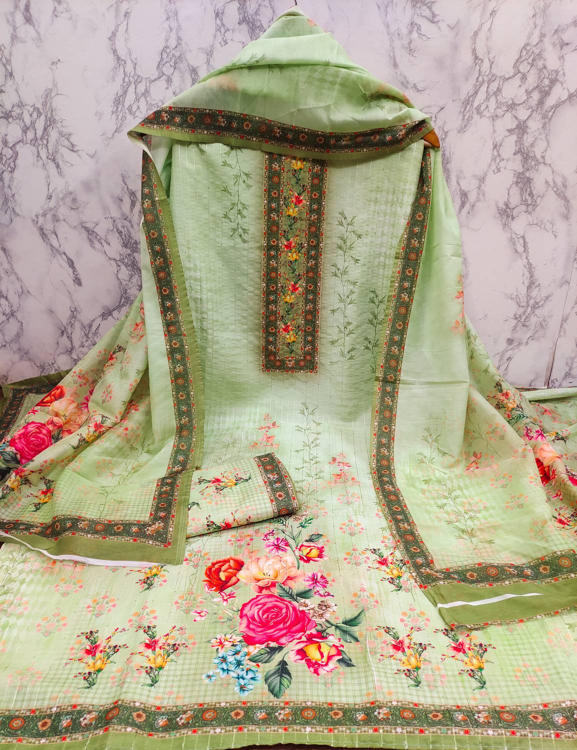 THIRA Muslin Floral Print Kurta & Palazzo Material