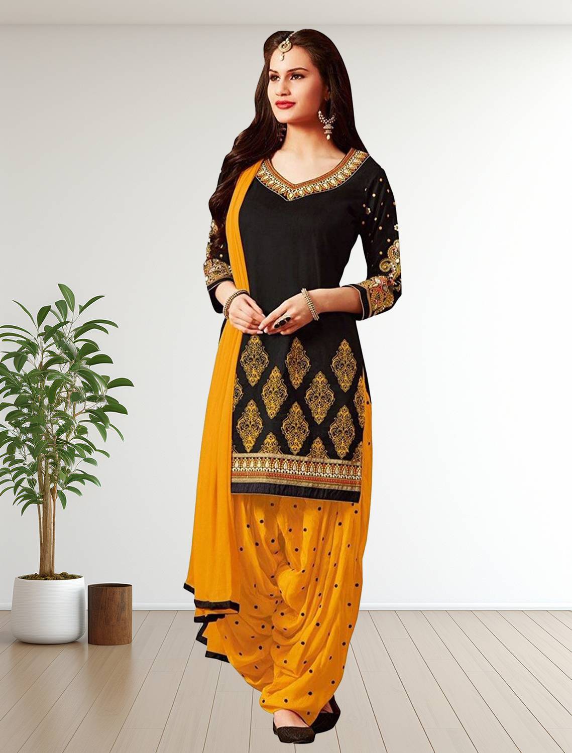 Aagam Crepe Printed Salwar Suit Material