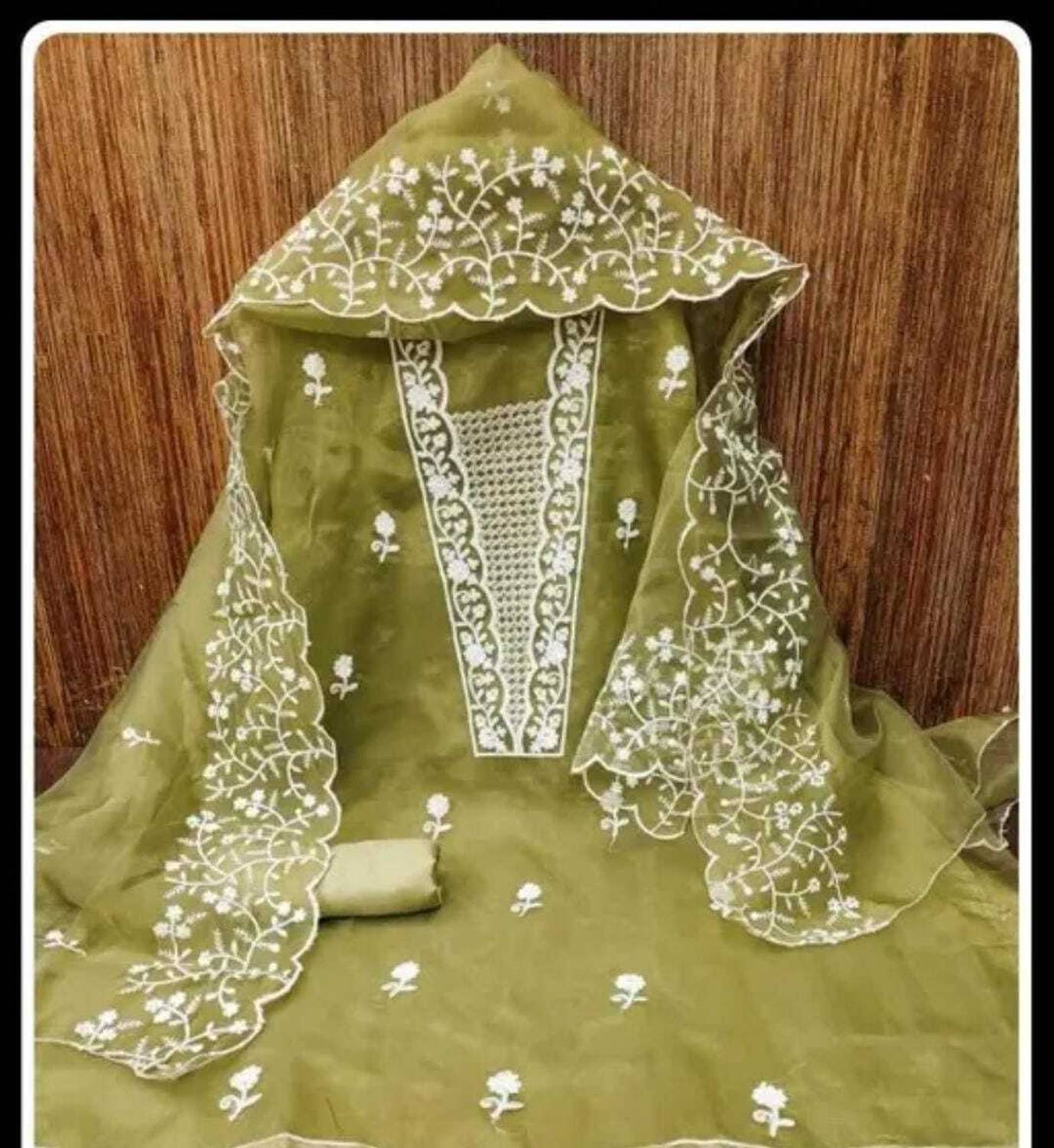 ALGAREE Organza Embroidered Salwar Suit Material