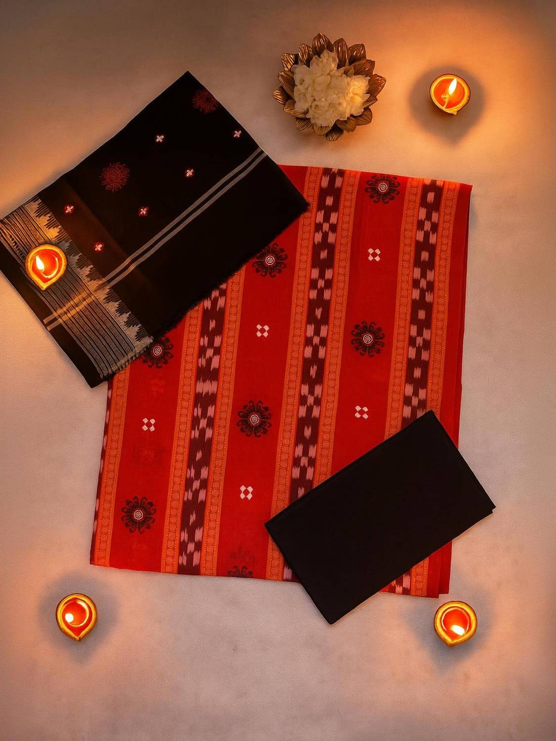 blimzone Cotton Blend Self Design Salwar Suit Material