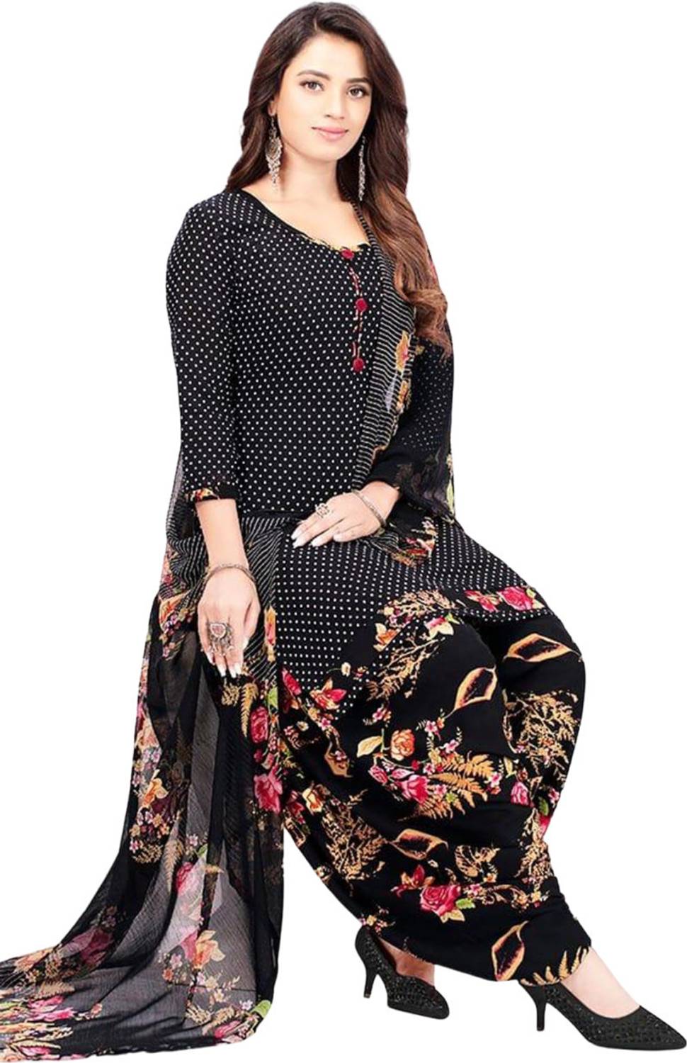 Amazia Crepe Printed Salwar Suit Material