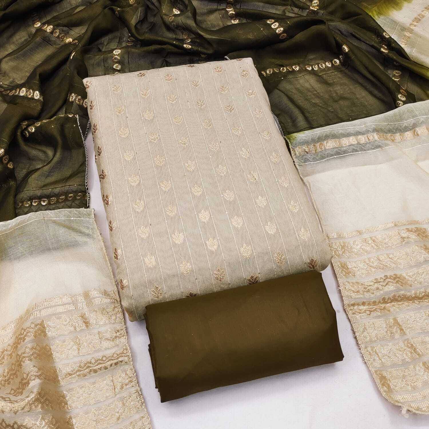 KURTAKULTURE Pure Silk Printed Salwar Suit Material