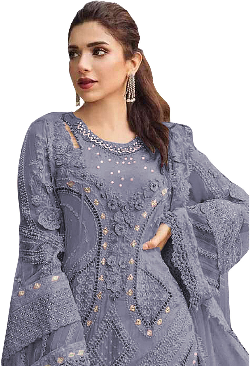 Image of IYALAFAB Georgette Embroidered Salwar Suit Material