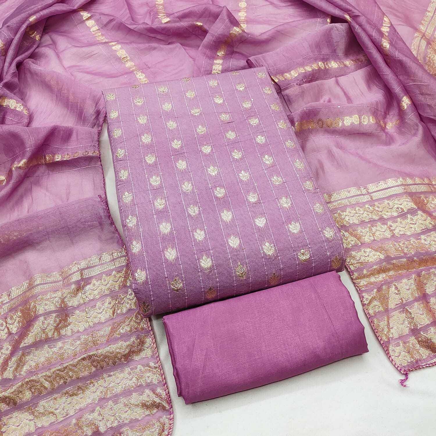 Ashiya Fab Jacquard Embroidered Salwar Suit Material