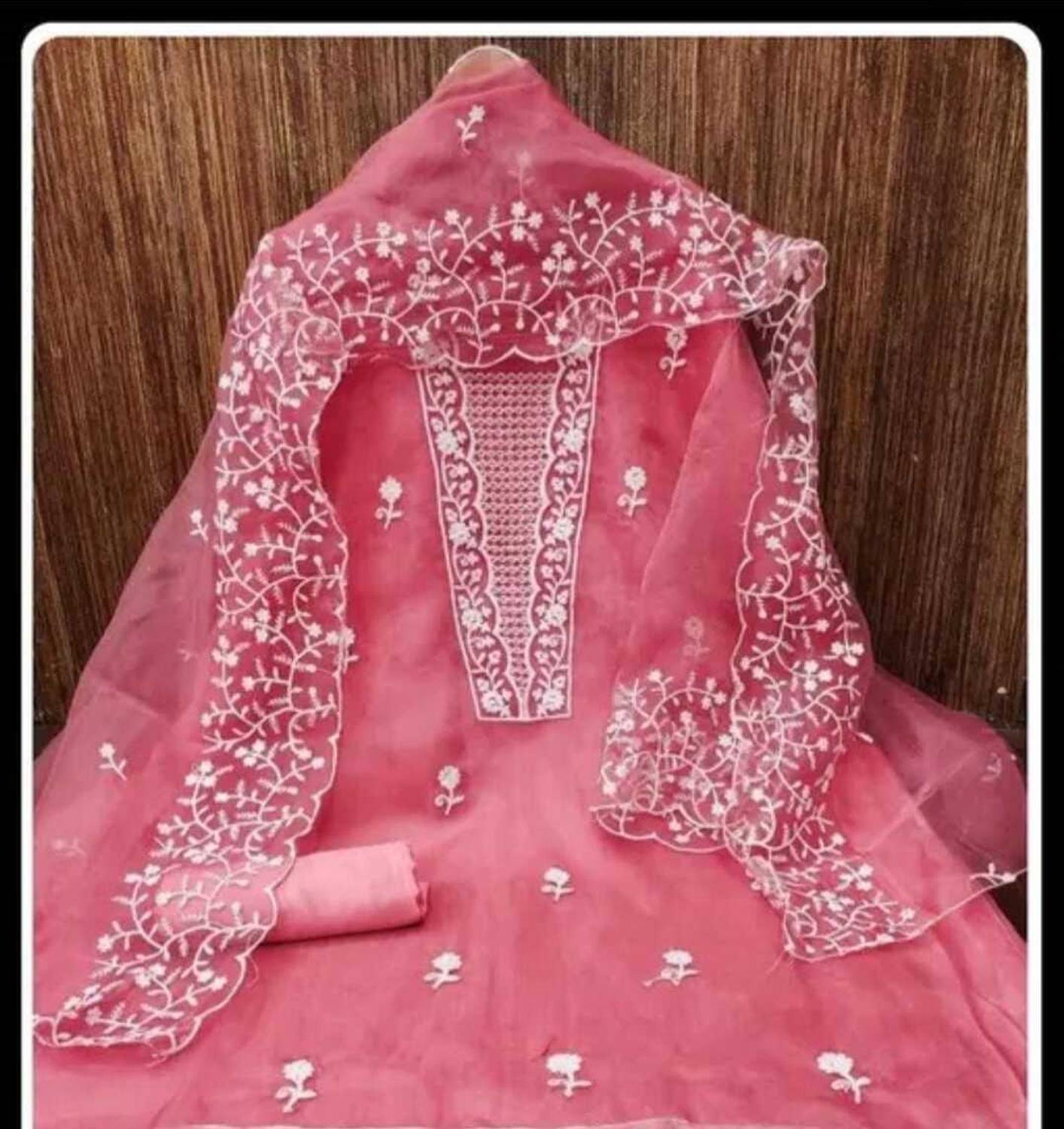 ALGAREE Organza Embroidered Salwar Suit Material