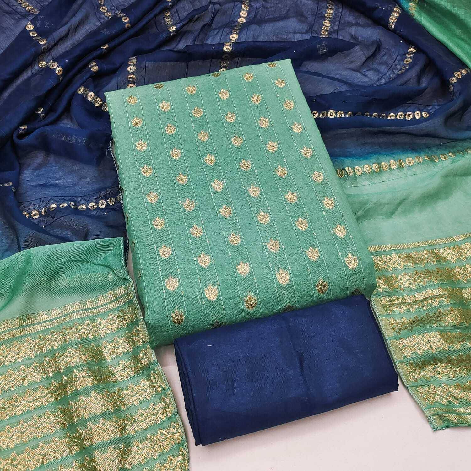 KURTAKULTURE Pure Silk Printed Salwar Suit Material