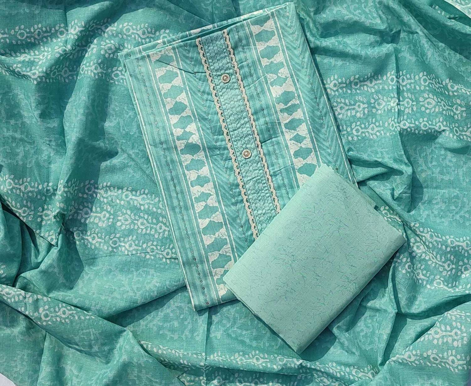 ABODH COLOURS Pure Cotton Printed Salwar Suit Material