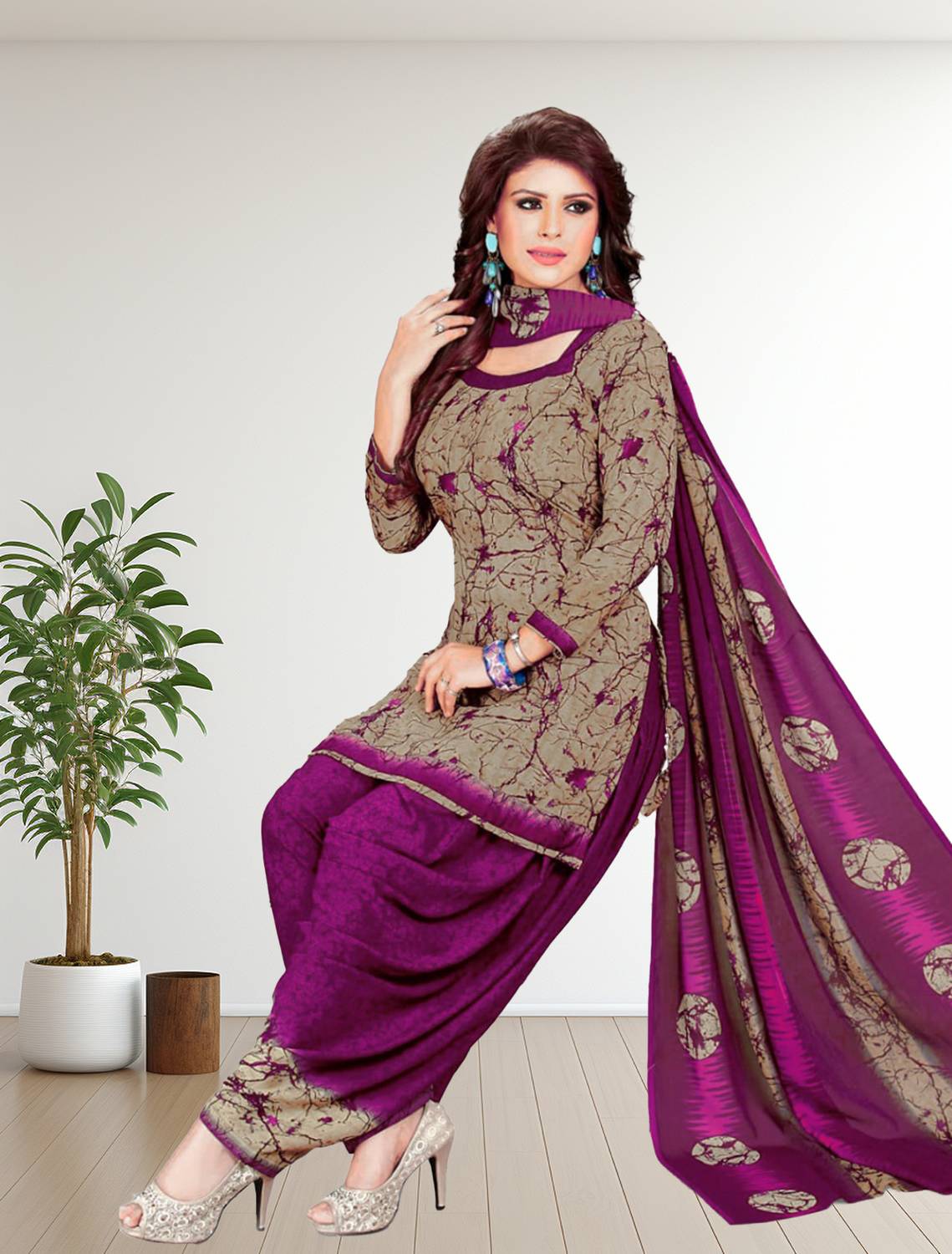 Aagam Crepe Printed Salwar Suit Material