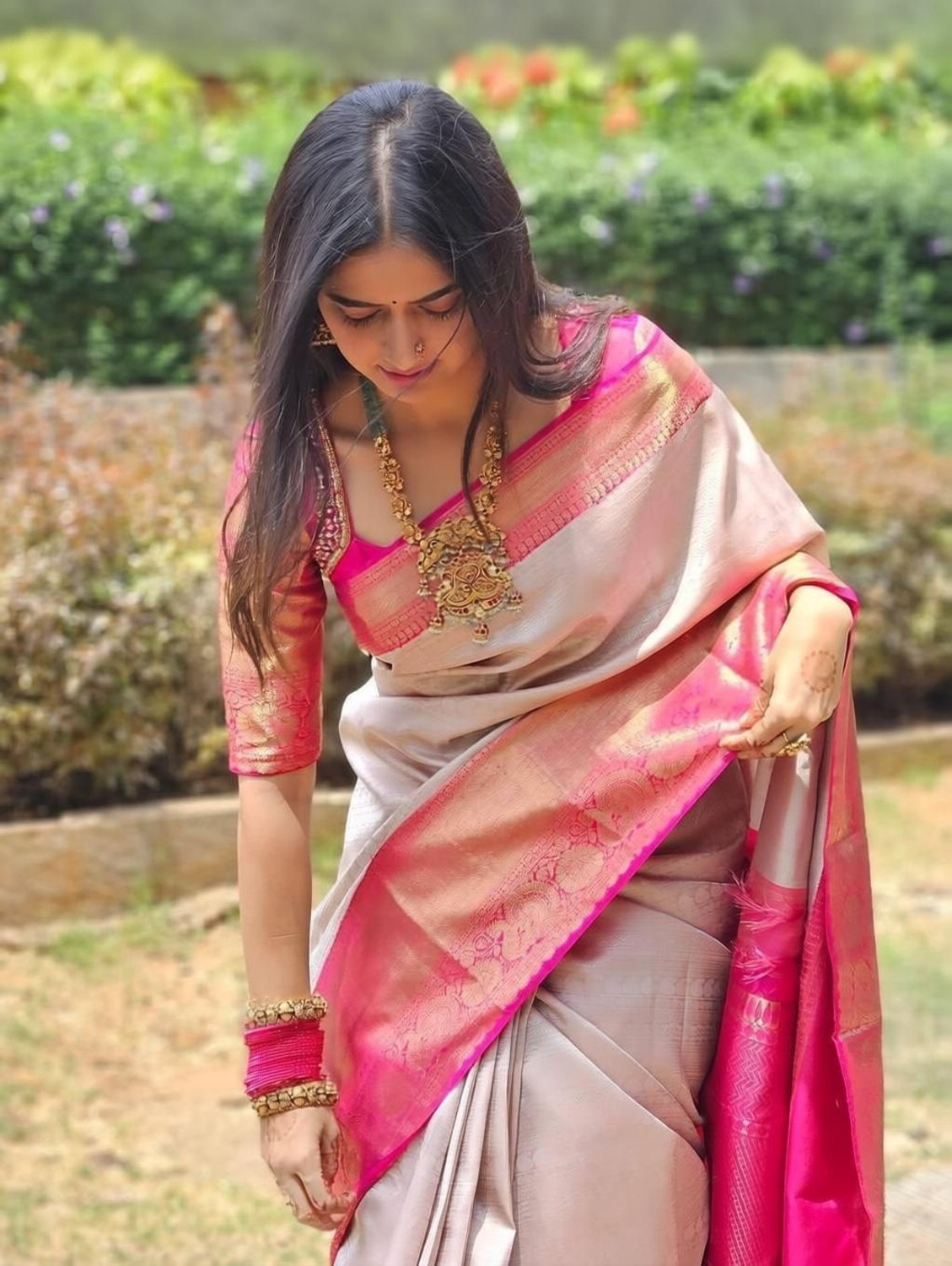 Banarasi Pure Silk Self Design Blouse Material