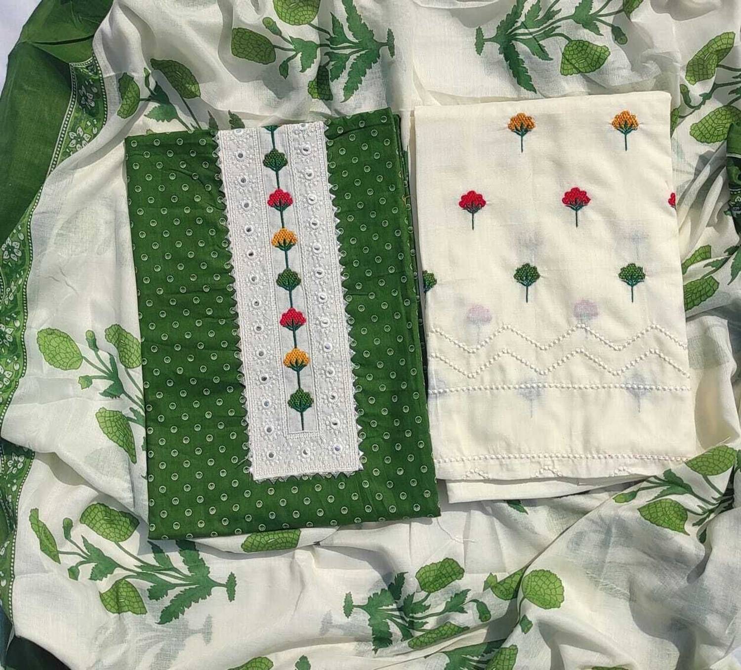 GC80 BY GAURI COLLECTION Pure Cotton Printed, Self Design Salwar Suit Material