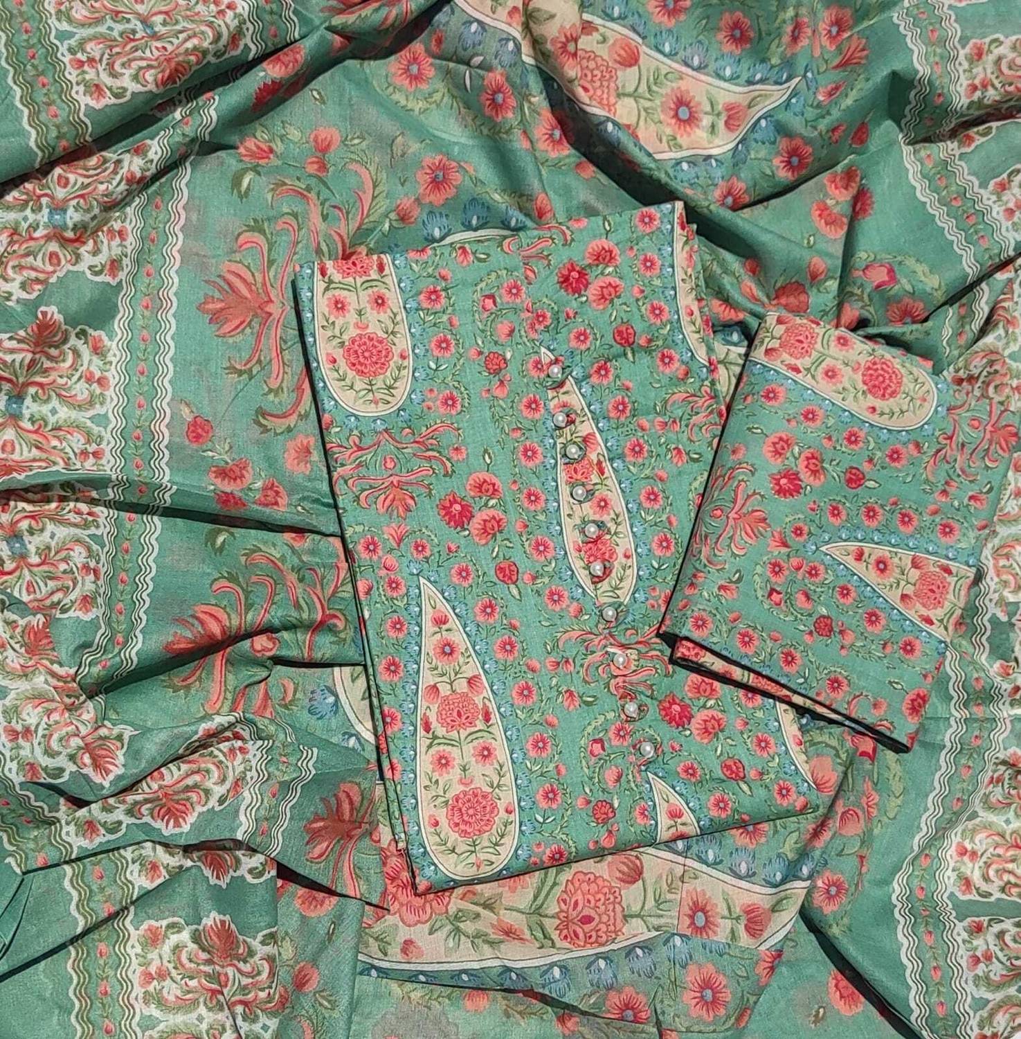GC80 BY GAURI COLLECTION Pure Cotton Printed, Self Design Salwar Suit Material