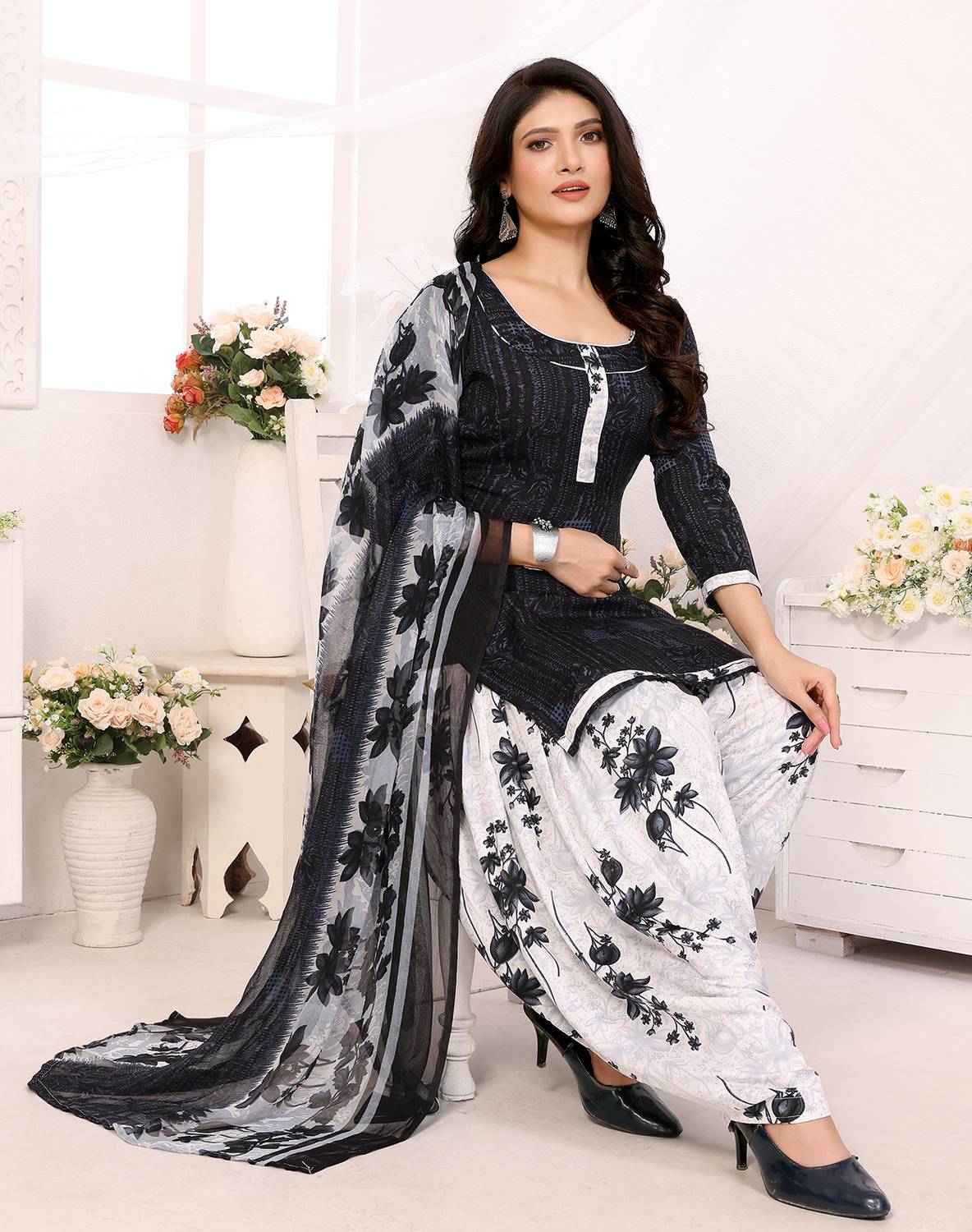 Aagam Crepe Printed Salwar Suit Material