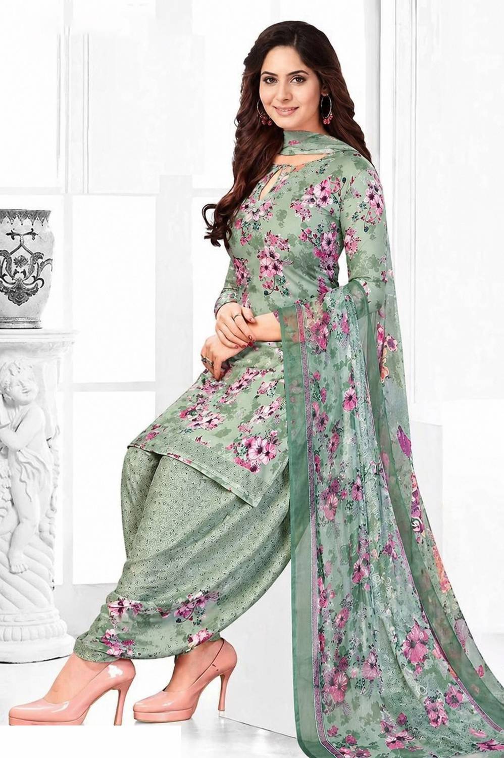 ANIRAV Crepe Printed Salwar Suit Material