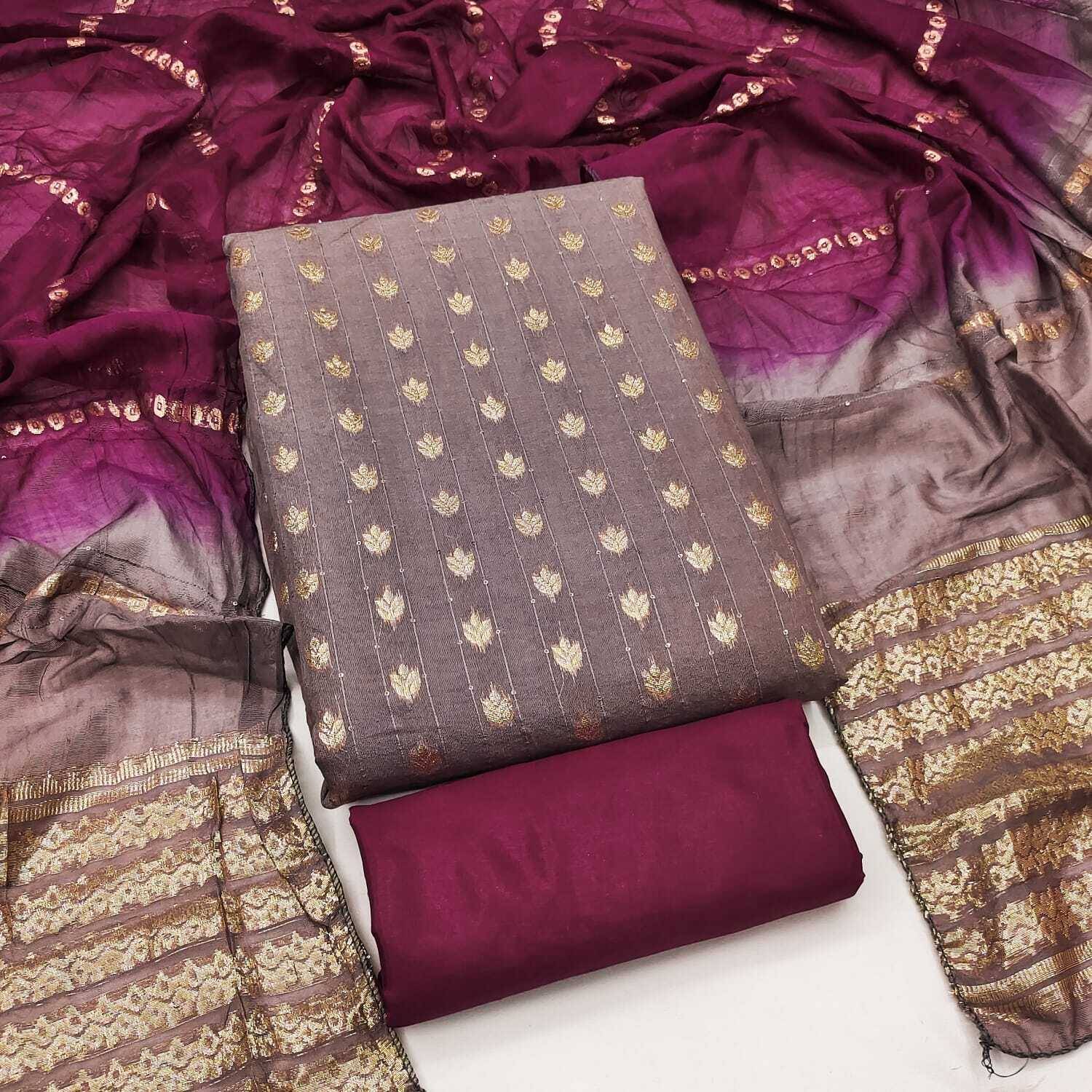 KURTAKULTURE Pure Silk Printed Salwar Suit Material