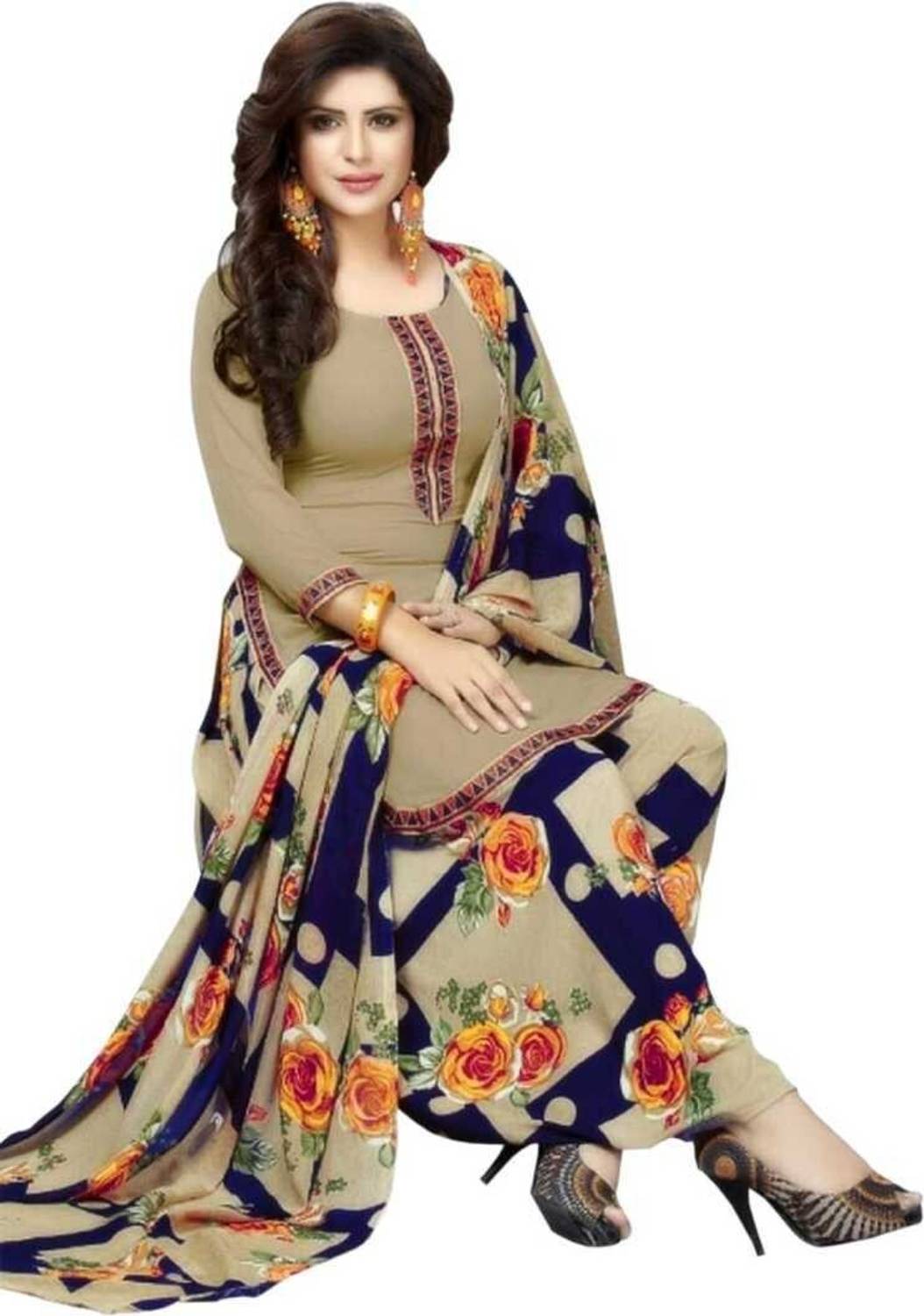 Amazia Crepe Printed Salwar Suit Material