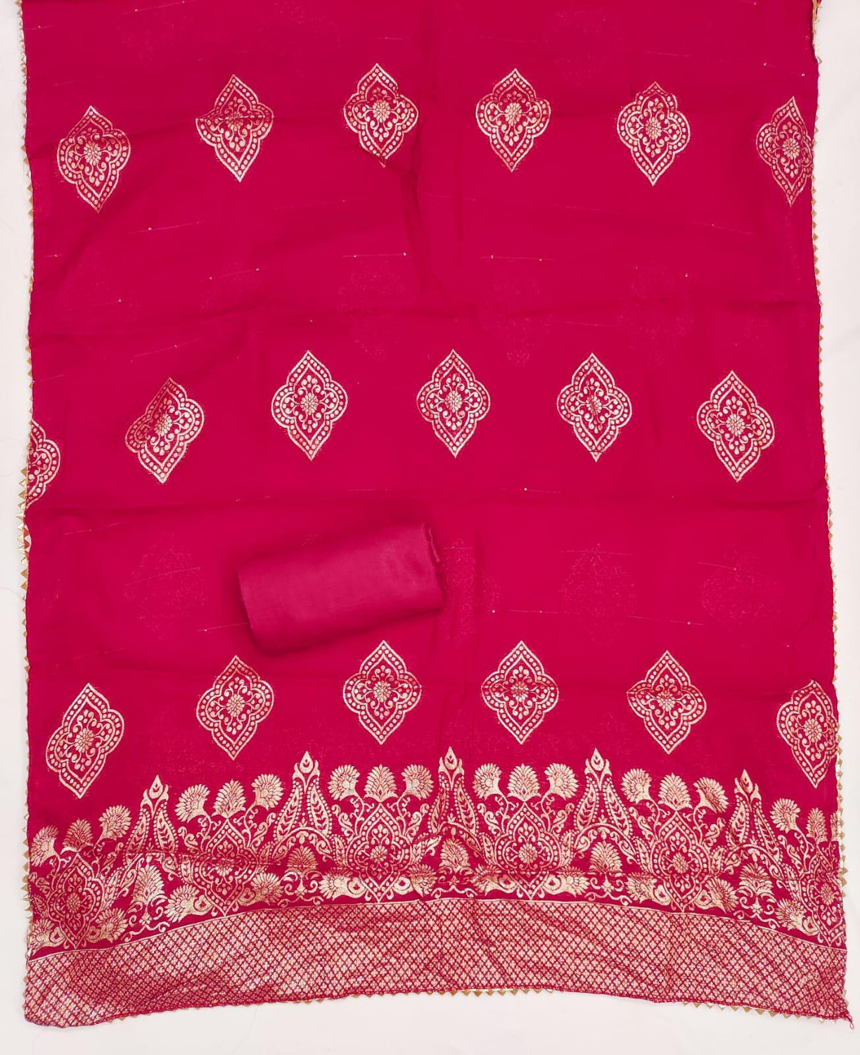Image of TNT Silk Blend Embroidered Salwar and Dupatta Material