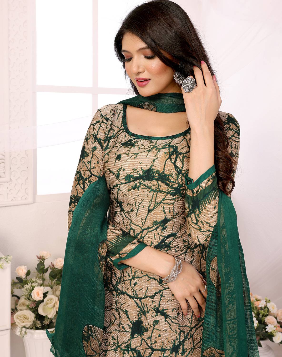 Aagam Crepe Printed Salwar Suit Material